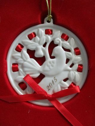 Lenox Christmas Wrappings 2015 Annual Porcelain Ornament Partridge Nib