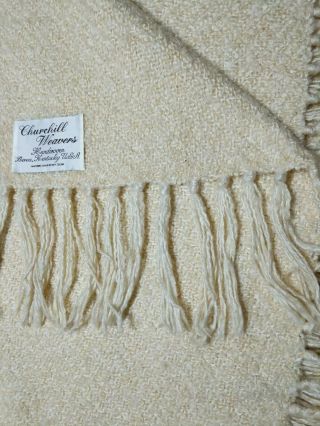 Churchill Weavers Hand Woven Kentucky Boucle Blanket Throw Soft Gold 48 X 66 "