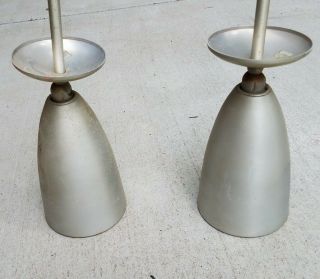 2 Mid Century Modern Aluminum Bullet Cone Ceiling Light Fixture Sconce 1960s