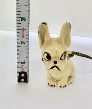 Vintage CAST IRON Puppy DOG Paperweight MAGNIFYING GLASS on String Holder Weight 3