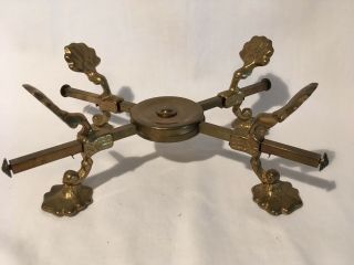 Vintage Brass Adjustable Stand Bowl Or Dish Display Stand
