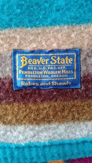 Pendleton Beaver State Wool blanket Southwestern Design 64x78 2