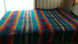Pendleton Beaver State Wool blanket Southwestern Design 64x78 4