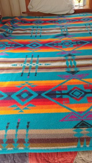 Pendleton Beaver State Wool blanket Southwestern Design 64x78 5
