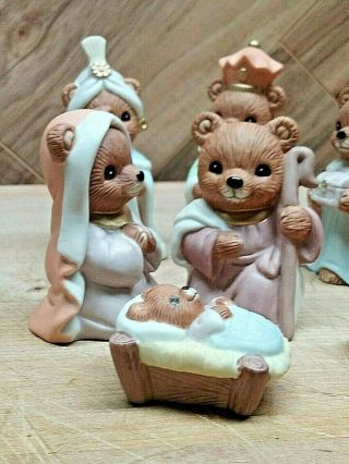 Vintage Homco Christmas Teddy Bear Nativity set 11 Pc.  1 