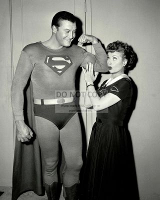 George Reeves As " Superman " & Lucille Ball In " I Love Lucy " 8x10 Photo (da - 448)