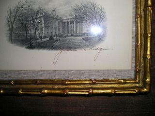 White House Calvin Coolidge Grace Coolidge signed White House engraving 2