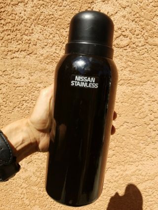 Vintage Nissan Thermos Vacuum Bottle Stainless Steel Liner 34oz Hsk - Black