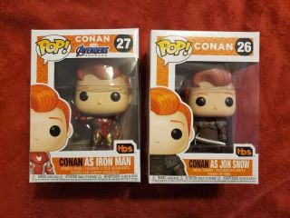 2019 Sdcc Exclusive Conan As Jon Snow And Conan As Iron Man Funko Pop Bundle