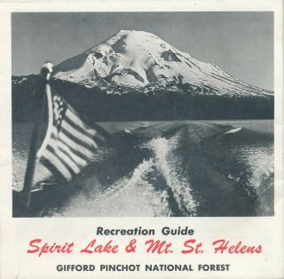 Huge Spirit Lake And Mt.  St.  Helens (before Volcanic Eruption) Map And Guide