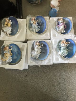 6 - Bradford Exchange Messages From Heaven Angel Plates Hanging Decor Wall Plates