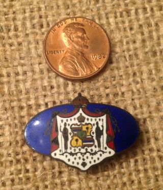 RARE c1880s? Kingdom of Hawaii Coat of Arms Seal HC Culman Sterling & Enamel Pin 2