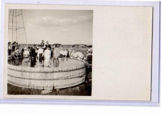 Real Photo Postcard Rppc - Baptism In Outdoor Pool