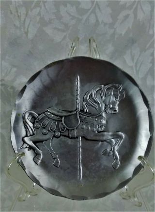Vtg Wendell August Forge Carousel Horse 4 - 1/2 " Aluminum Plate Made In The U.  S.  A.