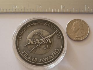 Space Flight Awareness Team Award Sts - 114 Flown Metal Medal Medallion Nasa
