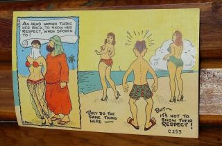 Vintage American Arab Funny Postcard -