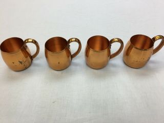 Vintage 100 Solid Copper Moscow Mule Mugs Set of 4 West Bend Aluminum Co 3
