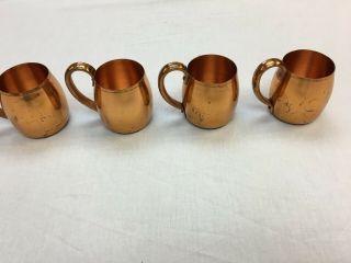 Vintage 100 Solid Copper Moscow Mule Mugs Set of 4 West Bend Aluminum Co 7
