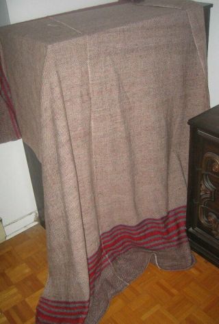 (002) Antique Vint.  Circa - Homespun Blanket,  100 Wool Two Panels