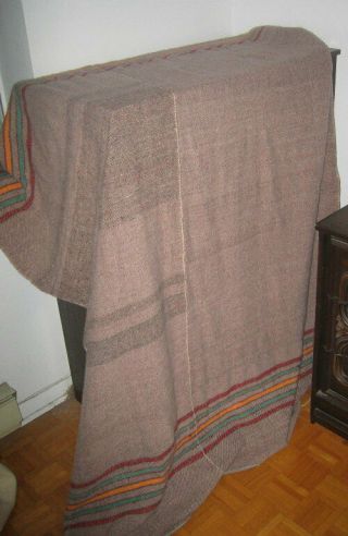 (01) Antique Vint.  Circa - Homespun Blanket,  100 Wool Two Panels