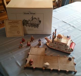 LEFTON COLONIAL VILLAGE - 7 PC 11266 COLONIAL QUEEN SHOWBOAT 1997 - BOX/DEED/LT 2