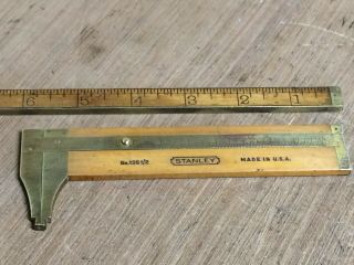 Vintage Stanley No.  136 - 1/2 Brass And Boxwood 5 Inch Caliber