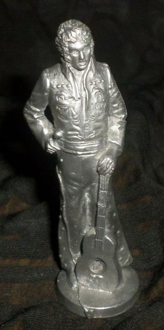 Vintage Pewter? Lead? Elvis W/guitar Figure 3 1/4 " Tall Unmarked