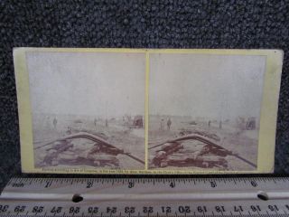 Antique Civil War Stereoview Photo Card,  Incidents Of War 174,  1862 Railroad