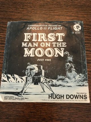 Vintage 1969 Apollo 11 Collector 45 Rpm Mgm Record First Man On Moon Px - 101