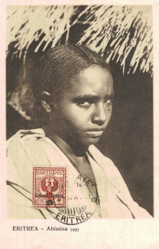 Eritrea,  Abyssinia,  Abyssinian Girl,  Italian Stamp W/ Colonia Eritrea,  1933