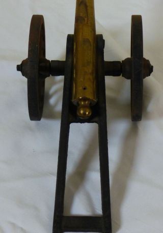 Vintage Brass Cast Iron Black Powder Signal Cannon 5.  25 