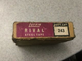 The Rival Vintage Lufkin Rule Co.  50 Ft.  Steel Tape Measure Chrome Clad No.  243