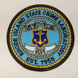 Vtg Rhode Island State Crime Laboratory Est.  1958 Patch Law Enforcement Police