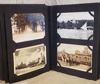 Vintage Post Card Album With 165 Post Cards Different Styles & Places (a1)