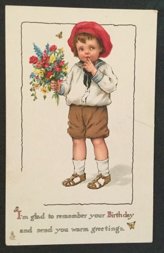 Vintage Tuck’s Post Card,  Birthday Children,  Series No. ,  195