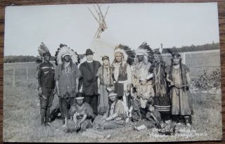 Ottawa Indians - Harbor Springs Michigan - Old Real Photo Postcard