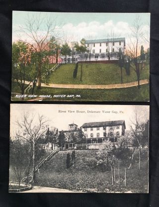 River View House Delaware Water Gap Pa 2 Antique Postcards C1910