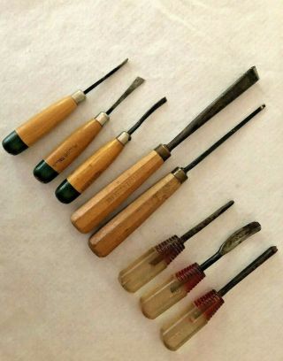 Vintage (8) - 3 Millers Falls,  2 Sculpture House,  3 Great Neck Carving Wood Tools