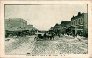 Sayre Oklahoma Main Street West Racket Store Jd Clay Land Man Stage Coach 1909