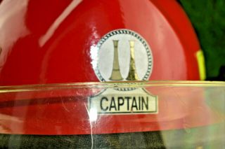 Captain Fire Fighter Department Red Helmet and Visor By Cairns Manuf.  2006 2
