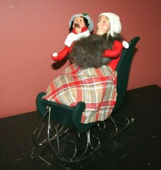 Byers Choice 1995 Couple Seated In Sleigh Figurines