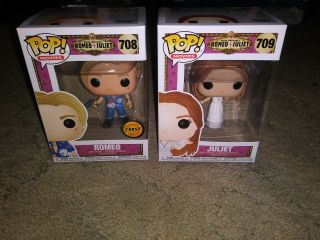 Funko Pop Romeo And Juliet Chase Romeo And Juliet In Protectors.  Very Rare
