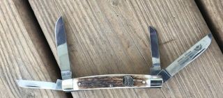 German Eye Congress Stag Handle Solingen Steel Folding Pocket Knife 56 - Ds