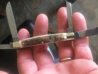 German Eye Congress Stag Handle Solingen Steel Folding Pocket Knife 56 - DS 5