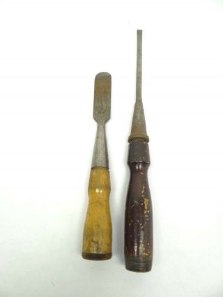 2 Vintage Old Dunlap Germany Spiegel Germany Woodworking Chisels Hand Tools