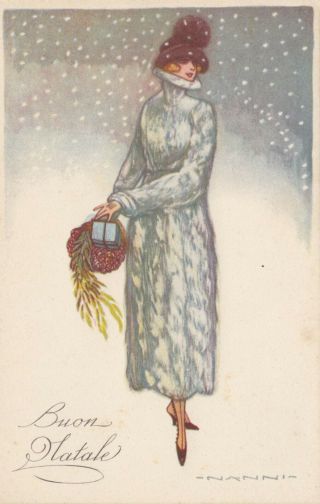 Nanni ; Art Deco Female Portrait,  Winter,  1910 - 30s