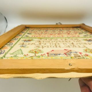 Large Needlepoint sampler 1940s No Place Like Home 18 x 24 Alphabet Numbers 8