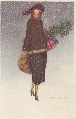 Nanni ; Art Deco Female Portrait,  Winter 3,  1910 - 30s