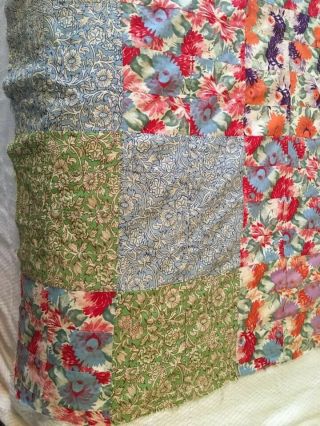 VINTAGE HAND - MADE COTTON QUILT TOP - Ready to finish 2