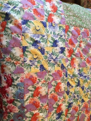 VINTAGE HAND - MADE COTTON QUILT TOP - Ready to finish 5